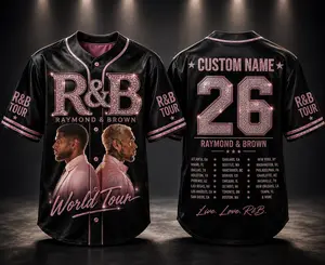 (Note 24h)Team Breezy Baseball Jersey, Chris Shirt, The R&B Tour Concert Outfit, Custom Name Number Jersey, Team Tee