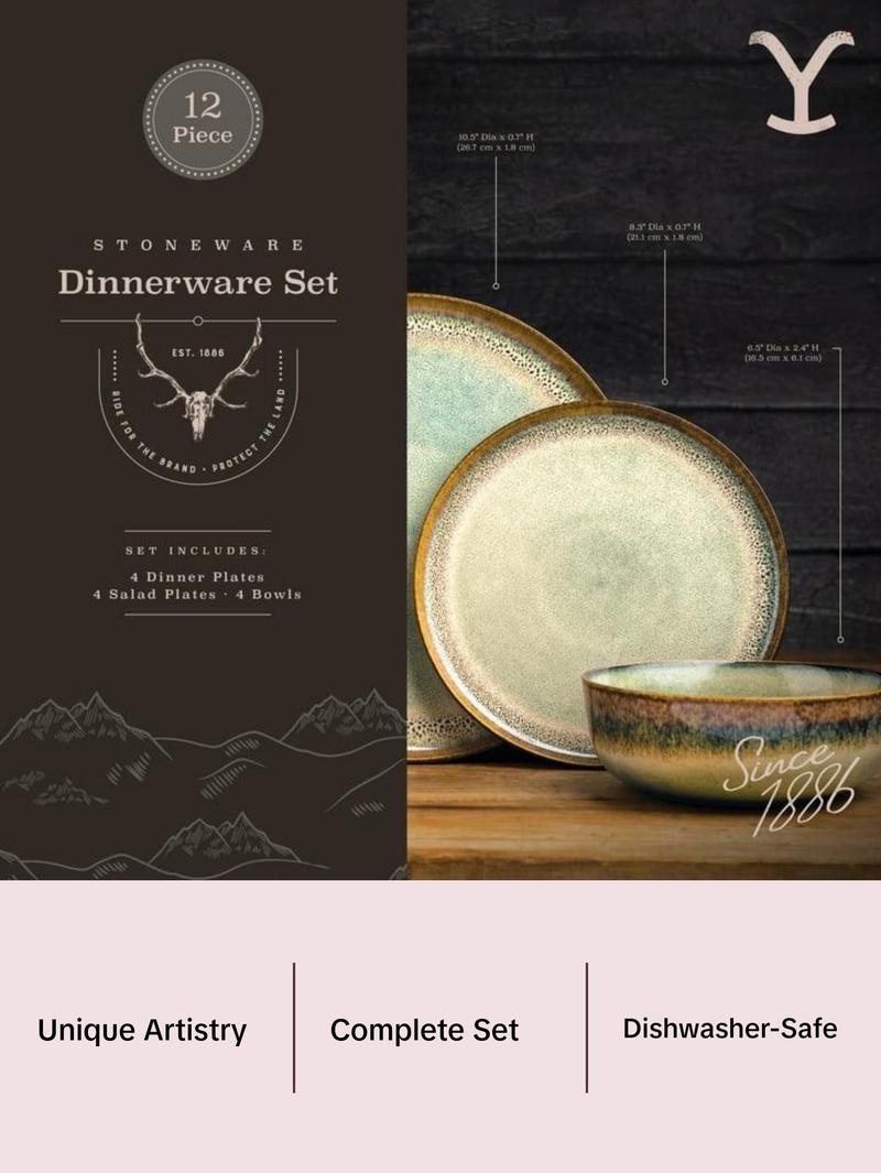 {AUTHENTIC} Yellowstone 12-Piece Ceramic Dinnerware Sets - variations yellowstone dinnerware plate bowl {AUTHENTIC} Yellowstone 12-Piece Ceramic Dinnerware Sets - variations yellowstone dinnerware plate bowl