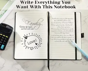 Lined Journal Notebook 5.5x 8.2 inches 5A Hardcover notebook college rule notepad with pen holder PU leather ruled lined notebook journals for school business work writing (Black)