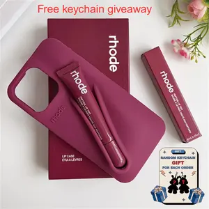 Raspberry Jelly Rhode Silicone Lip Balm Holder Phone Case + FREE Keychain Giveaway, Viral Lip Tint Gloss Must Have