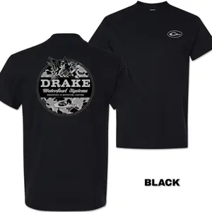 Drake Waterfowl Brown Camo Hunting T-Shirt – Duck Graphic Tee and Outdoor Southern Style Shirt for Men – Menswear Tops, Men's T-Shirts, Waterfowl Hunter Shirt, Vintage Mallard Camo Tee, Country Outdoorsman Apparel, Fall Hunting Season Gift#Clothing