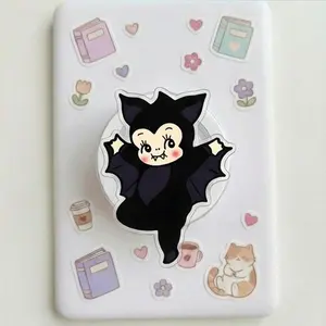 Magnetic Phone Grip Cute Vampire Bat, Magsafe Compatible Kindle Holder, Spooky Kawaii Aesthetic High-Quality Print, Gift for Readers, Strong Magnet