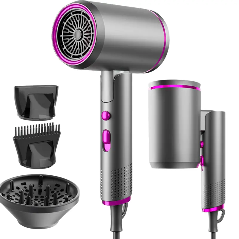 1600W Foldable Ionic Hair Dryer Compact Portable Blow Dryer with Diffuser Concentrator & Comb Nozzle Low Noise for Home Salon Travel