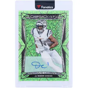 Ja'Marr Chase Cincinnati Bengals Autographed 2024 Panini Obsidian Green Flood #39 #5/6 Card - Fanatics Authentic Certified