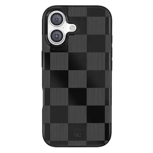 Noir Vibe checkered iPhone case, compatible with iPhone 17-11, Pro Max, Pro Plus and Samsung S25-22.