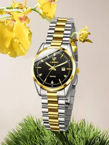 Women's Elegant Round Dial Quartz Watch, Fashionable Stainless Steel Strap Wristwatch for Women, Trendy All-match & Exquisite Watch for Birthday Gift with Box