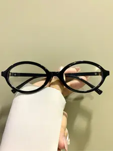 Simple Oval Frame Eyeglasses, Stylish Eyeglass, Casual Eyeglasses for Women & Men, Fashion Eyeglasses for Work, Daily Clothing Decor, Perfect for Student Daily Use