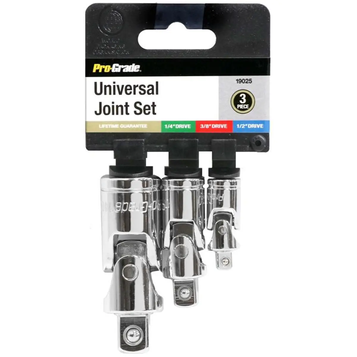 212 MAIN Pro-Grade 3-Piece Universal Joint Set, 1/2 Drive, ANSI Certified, Drop-Forged Chrome Steel Metal, Do-It-Yourself Power Tool Accessory, Angle Access, Smooth Rotation, Rust-Resistant