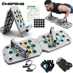 LINGPENG Adjustable Foldable Push-Up Board Stand, Multi-Position Core Muscle Trainer, Chest Abdominal Back Training, Fitness Equipment