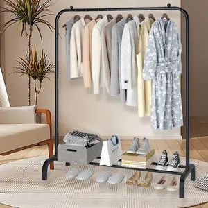 Metal Hanger Hanger Single Pole Portable Hanger for Hanging Laundry, Bedroom Cloth Rack, Balcony 43.31 Inch, (3 Colors) Accessories Shoe Hangable
