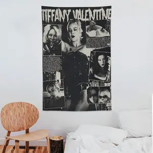 Spooky Season Tapestry ,Bride of Chucky Characters Tapestry ,Wall Hanging College Dorm Decor ,4.17x5 Ft Tapestry ,Halloween Decor Tapestry ,Funny Horror Tapestry ,Gift  Movie Lightweight Decoration