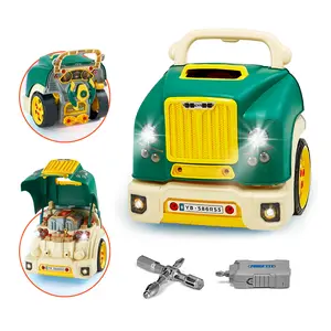 VEVOR Engine Toy,  60 Pieces, Kids Mechanic Car Repair Set with Removable Parts, Lights and Sounds, Steering Wheel and Horn, Kids Mechanic Workshop Set for Toddler Ages 3 Years and Up, Green