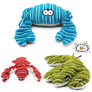 Pet Plush Toy Bite Resistant Voice Crab Lobster Lizard Animal Toys Cat Dog Interactive Teeth Cleaning Chew Toy