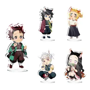 1pc/9pcs Ramdom Anime Demon Slayer: Kimetsu no Yaiba 8cm Acrylic Stand Tanjirou Kamado Zenitsu Agatsuma Nezuko Kamado Model Plate Decor Gift