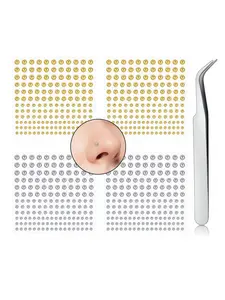 5PCS Fake Lip Ring Fake Lip Piercing Fake Piercings Fake Nose Ring Hoop Fake Face Piercing Fake Lip Stud Fake Nose Stud Stick On Fake Eyebrow Piercing Fake Eyebrow Ring Fake Piercing Balls Silvery Golden Nose Piercing Jewelry