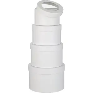 Nesting Round Flower Gift Boxes with Clear Lids, Set of 4 Assorted Sizes White Boxes for Flower Arrangements, Ideal for Valentine's Day, Mother's Day