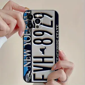 New York License Plate Mobile Phone Case, Designed with a State Emblem And Artistic Lettering, Suitable for Iphone 16, 15, 14, 13, 12 And 11 Pro Models, Perfect for Family, Friends, Children, Birthdays, Spring, Holidays, Boyfriends, Girlfriends