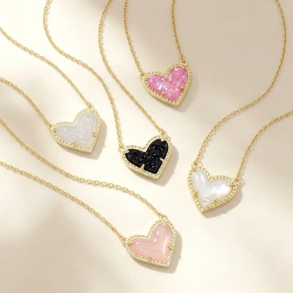 Kendra Scott Ari Heart Adjustable Length Pendant Necklace for Women, Dainty Heart Fashion Jewelry