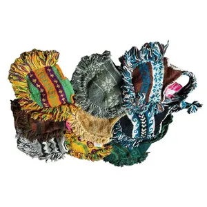 100% Wool Mohawk Hand Knitted Beanie Hat Fleece Lining with Earflaps Assorted