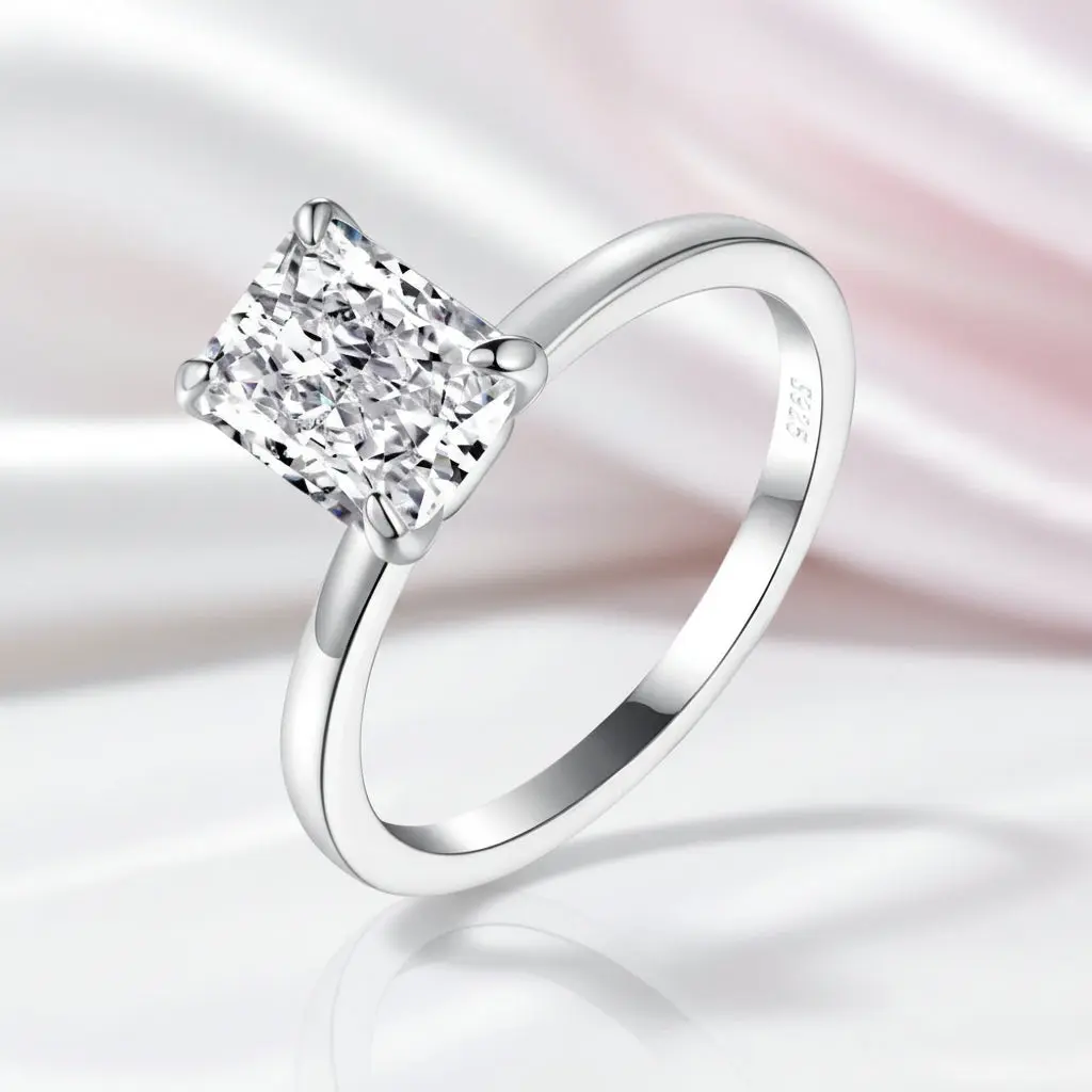 Crushed Ice Cut Sapphire Solitaire Engagement Ring