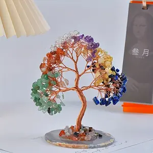 Seven Chakra Crystal Tree of Life - Gemstone Tree - 7 Chakra Tree - Positive Energy Crystal Tree - Feng Shui - Energy Gemstone Tree - Money Tree - Home Decoration - Thoughtful  for Family and Friends little gifts