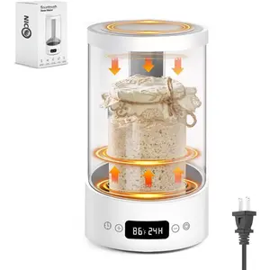 Sourdough Starter Warmer  Incubator - Upgraded Sour Dough Warmer Box with Double Heating Plates and Warming Dome, 70-100?F  1?F Thermostat, 24H Timer Fermentation Sourdough Heater Mat Tool
