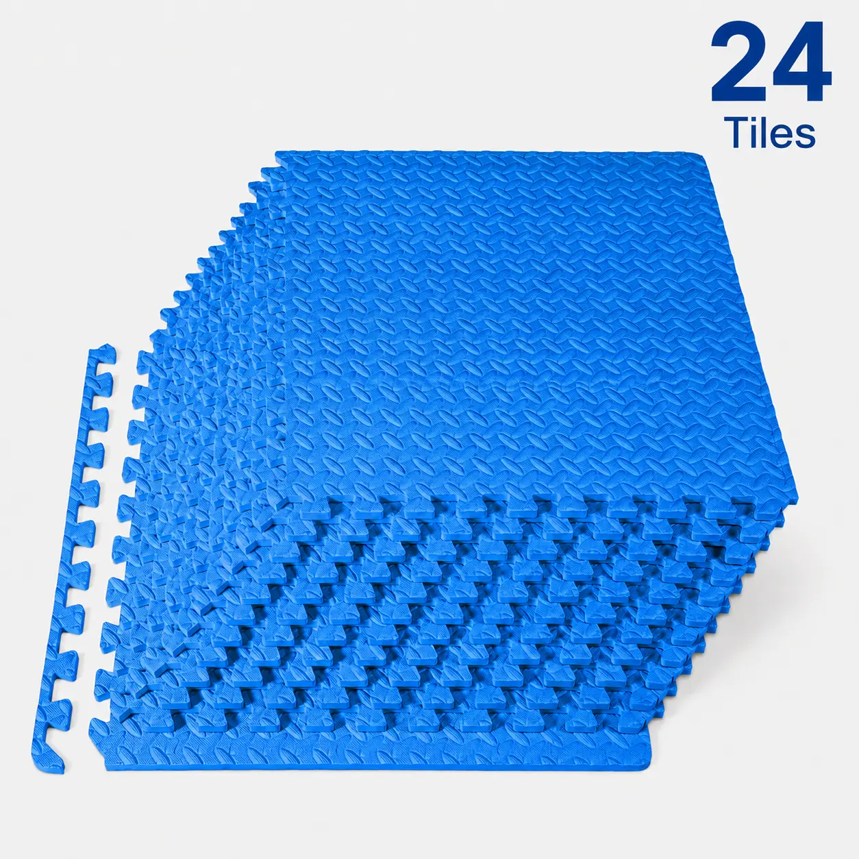 12/18/24 Tiles Interlocking Gym Flooring Mats, 1/2 Inch Thick High-Density EVA Foam Exercise Floor Tiles, 48/72/96 Sq. Ft. Non-Slip Protective Workout Mat for Home Gym Equipment, Garage & Fitness Room