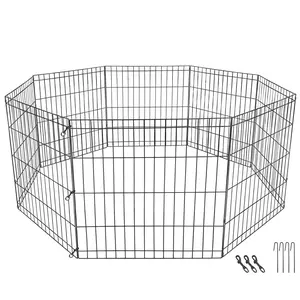 Segawe 24" Pet Playpen Indoor Outdoor 8 Panels Metal Dog Playpen Exercise Fence