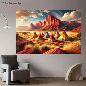 2D flat banner, 1 piece, scenic pattern color tent background banner - durable polyester tapestry for use in living rooms, bedrooms, offices and outdoor decorations, no electricity required, kdj