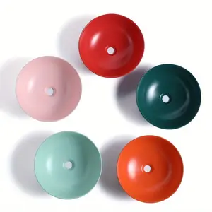 2024 Ceramic Countertop Art Wash Basin, Vessel Sink (Matt Chinese Red)