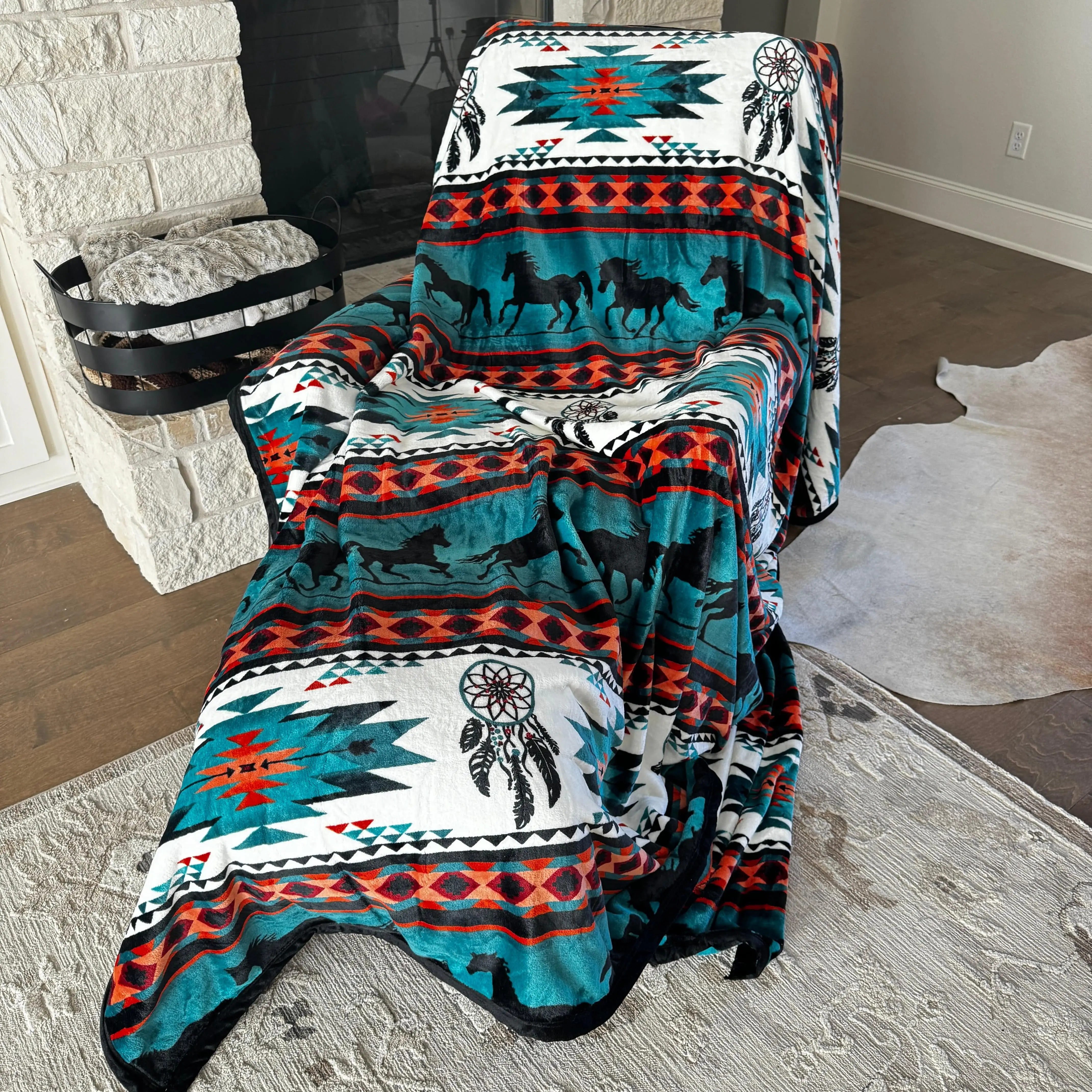 Tranquility Southwestern Oversized Blanket 82"x90"