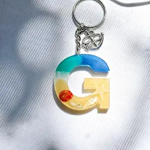 Beach themed letter keychains