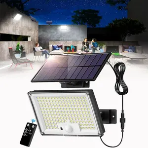 Solar Lights for Outside, 172LED 3Modes Split Motion Sensor Outdoor Lights with Remote Control, Solar Lights Outdoor Waterproof IP65, Outdoor Solar Lights for Yard, Patio, Garden, Garage, Solar Floodlight, Solar Landscape Lights