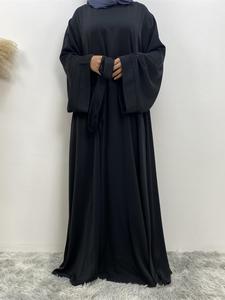 women's long sleeve belted lounge dress, casual modest round neck loose maxi dress, muslim arabic abaya, islamic clothes, sleepwear for women, modesty clothing, lounge set for women, nightwear, robe, solid color round neck abayas