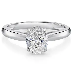 10K White Gold Oval Gemstone Birthstone Solitaire Engagement Ring for Women | Oval 8X6MM | Wedding Anniversary Promise Gold Ring | Available in Size 5, 6, 7, 8, 9