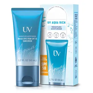 Seafarers Message Hydrating UV Aqua Rich SPF 50 PA++++ Daily Moisturizer Sunscreen for Face, For Sensitive Skin, Oil Free, Hyaluronic Acid, Vegan, Oxybenzone & Octinoxate Free, Dermatologist Tested, 1.7 Oz Facial Moisture Skin Repair Moisturizing Skincare