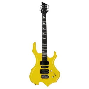 Novice Flame Shaped Electric Guitar HSH Pickup Bag Strap Paddle Rocker Cable Wrench Tool