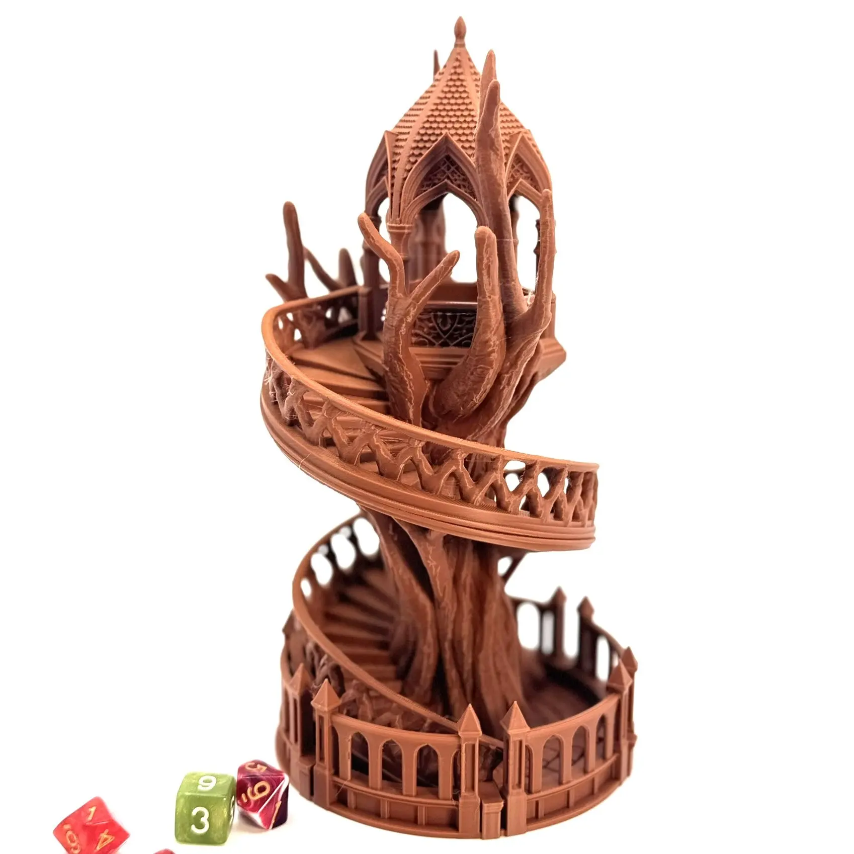 Elven Treehouse Dice Tower - Tabletop Game Accessory, Dice Containment Tool, Unique Geek Gift for Fantasy RPG Enthusiasts