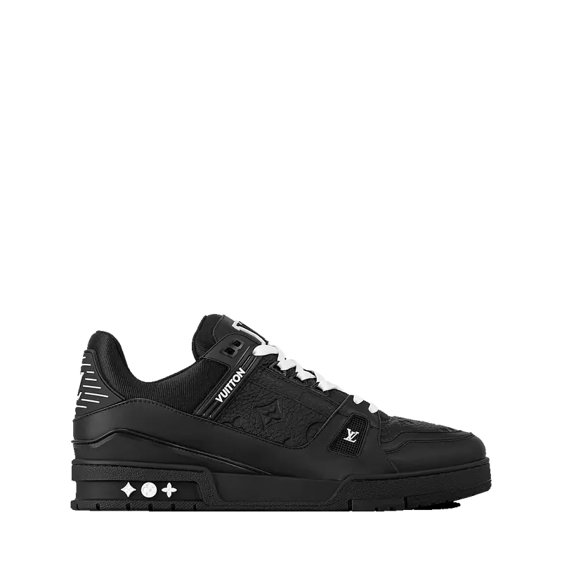 ‮ nottiuV siuoL ‬   Trainer Sneaker LeatherLow-Top Lace-Up Sports Shoes - House Black White Athletic Footwear, Maison Mihara Casual Trainers