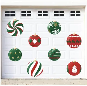 90shine 8PCS Christmas Garage Door Decorations Magnets - Xmas Ball Xmas Holiday Refrigerator Fridge Kitchen Decor