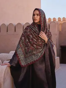 Vintage Walnut Print Cotton Linen Hijab, Soft Comfortable Breathable Long Shawl, Fashion Daily Wear Turban, Ramadan Eid Headscarf, Modesty Muslim