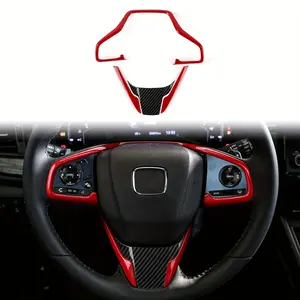 Car Steering Wheels Carbon Fiber Panel Decal for CRV 2017-2022 for Civic 2016-2021 10th Gen Accessories for Honda ABS Interior Stickers