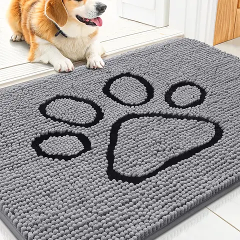 Dog Door Textured Rug Mat - Absorbent, Non-Slip Dirt Trapper for Muddy Paws, 30x20in, Ideal for Mud-Free Entryway