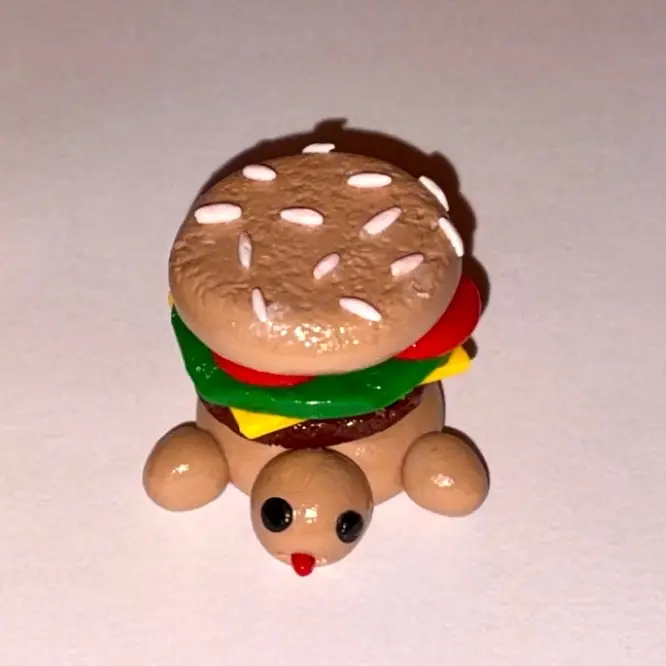 Cheeseburger Turtle Desk Homie - Adorable Desk Accessory with Cheeseburger Design and Turtle Shape
