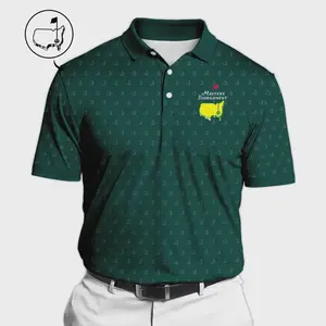Masters Tournament Golf Polo Shirt Pattern Cup Dark Green Polo Shirt For Men