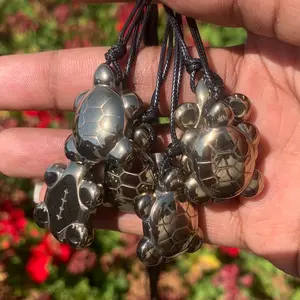 Pyrite Crystal Turtle Rope Necklaces Daily Anniversary Birthday Wedding Engagement