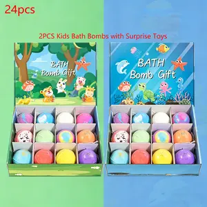 Children's bath salt bombs with surprise toys, 24 pieces of zodiac Ocean series bath ball gift set, bath balls for children