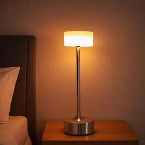 Retro Style Table Lamp, USB Rechargeable Touch Tri Color Infinite Dimming Desk Lamp, Home Decorative Night Light for Bedroom, Living Room, Office, Modern Mood Lighting, Light Dimmable