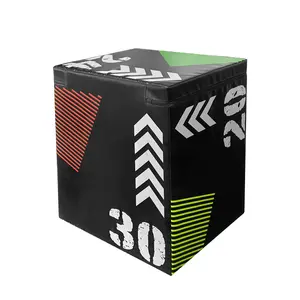 3-in-1 Foam Plyometric Jump Box, 20"x24"x30" – Adjustable Soft Platform, Non-Slip Base, for Box Jumps, Step-Ups & Dips