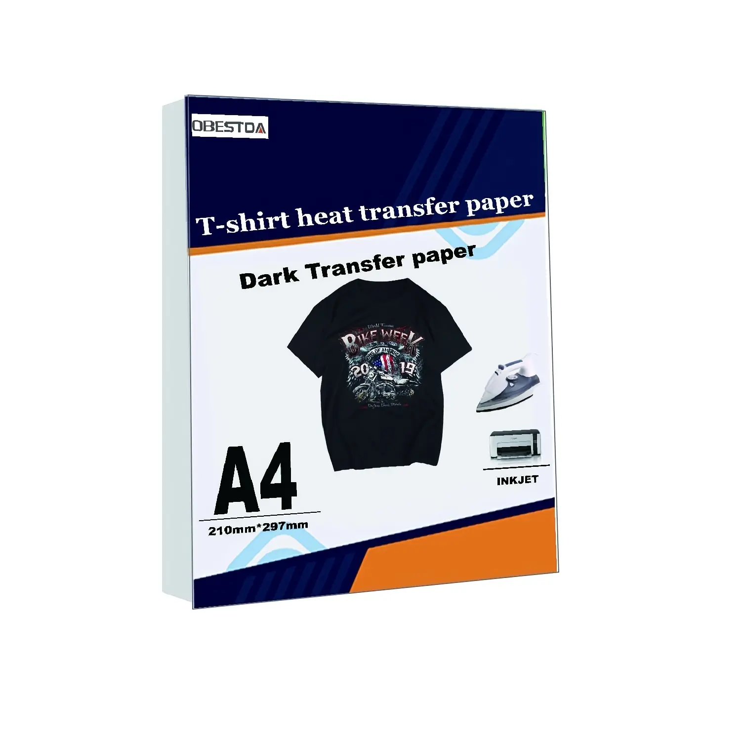 Iron-On Inkjet Transfer Paper for Dark Type Fabrics - 20 Sheets A4 (8.27in x 11.7in/210mm x 297mm), Inkjet Ready for 100% Clothing, Vibrant Prints for DIY Crafts, Photo Transfers & T-Shirt Customization